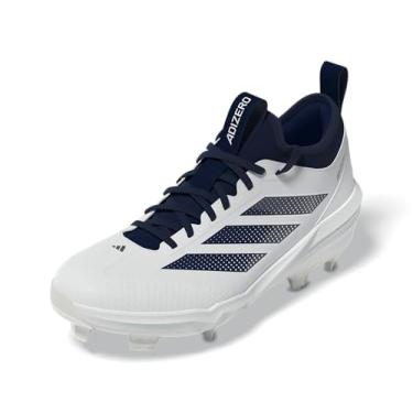 Imagem de adidas Tênis de beisebol masculino Adizero Impact 2.0 TPU, Branco/Team Navy Blue/Team Navy Blue, 43