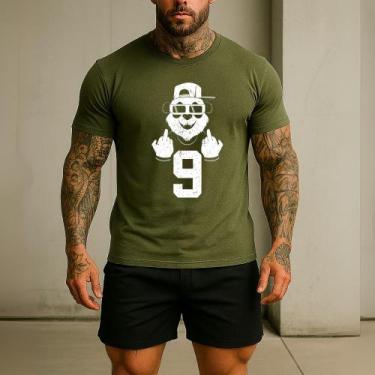 Imagem de Camiseta Masculina Ref 247 Urso 9 Dedo Blusa Estampada Manga Curta Alg