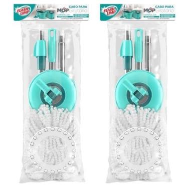 Imagem de Kit 2 Cabo para MOP Giratório e Pró e 3 em 1 Esfregão Base 16cm Flash Limp RMOP0122