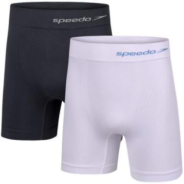 Imagem de Kit 2 Cuecas Boxer Speedo Masculina Sem Costura Cos Alto Poliamida E P