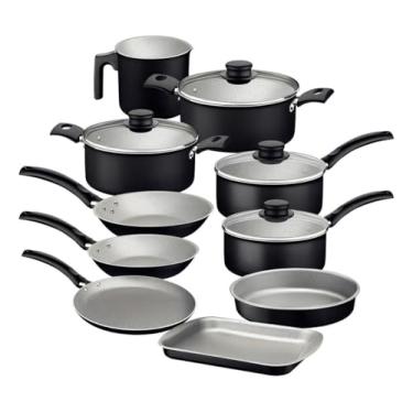 Imagem de Conjunto de Panelas Antiaderente, 10 Peças, Alumínio, Tampas de Vidro Temperado, Utensílio de Cozinha (Jogo de Panelas 10 Pçs)