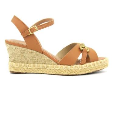 Imagem de Sandalia Beira Rio Original Salto Alto Anabela Feminino 119, 37, Camel