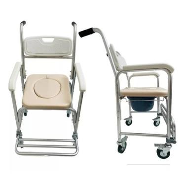 Imagem de Cadeira De Banho Em Alumínio Com Rodas Até 100kg Supermedy