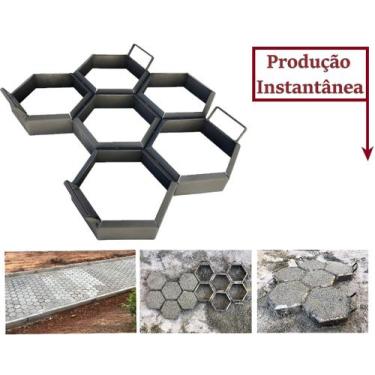 Imagem de Forma Bloquete Sextavado 6 Blocos 20x4cm Desforma Rápida e Fácil - FLI