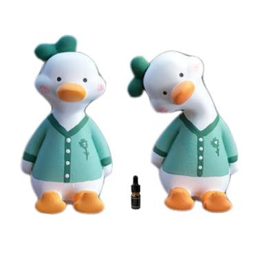 Imagem de Purificador de ar de carro de pato fofo para ventilação - LXQTAO decoração de carro interior elegante e compacta (verde, fragrância enviada aleatoriamente)