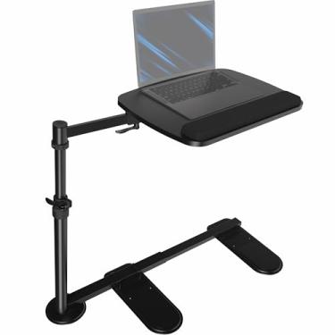 Imagem de VIVO Mesa giratória sobre sofá de 50,8 cm, mesa de laptop para trabalho remoto, estação de trabalho reclinável portátil com braço giratório ajustável em altura, preta, DESK-ST02C