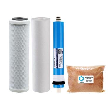 Imagem de Kit Refil Deionizador Osmose Membrana 150Gpd Resina Mb400
