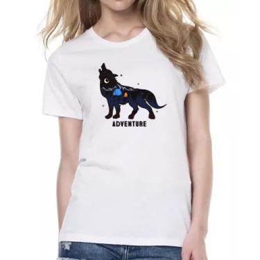 Imagem de Camiseta Baby Look Aventura camping silhueta lobo - Alearts, G