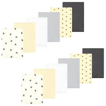 Imagem de Luvable Friends Hudson Baby Flanela Burp Panos, conjunto com 12 unidades, Golden Bees, 14x20 inches