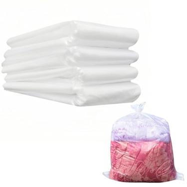 Imagem de MITOB Sacos plásticos reutilizáveis extragrandes transparentes de 1,97 mm, 5 peças, 70 x 100 cm, embalagem de armazenamento aberta para roupas à prova de poeira, assento de carro, mala, pacote de