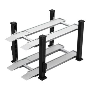 Imagem de simhoa 1/64 Vitrine de Cena de Estacionamento Carro Fundido Garagem Layout Colecionável Liga Modelo de Carro Brinquedo Suporte de Exibição Decoração de Mesa, Preto