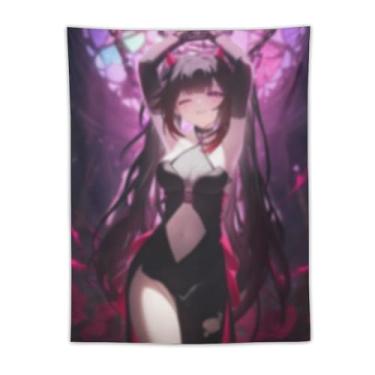 Imagem de LIEGBMEU Tapeçaria de biquíni sexy anime menina quente 76.2 cm x 101.6 cm interior exterior parede colcha arte decoração de tapeçaria caprichosa, AF200
