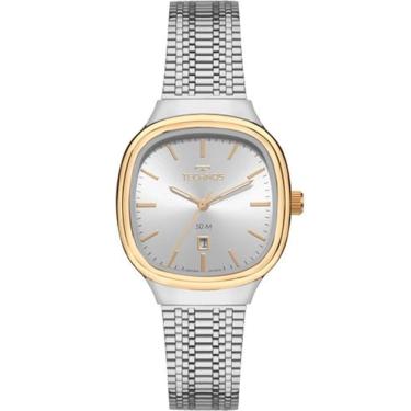 Imagem de Relógio TECHNOS feminino analógico prata dourado 2015CFB/1K