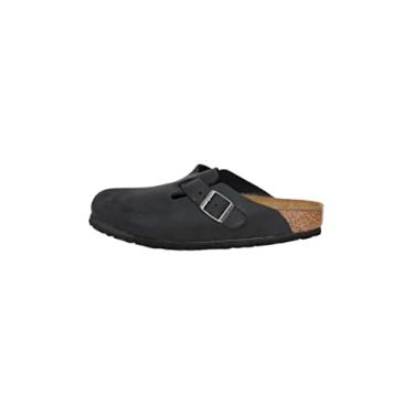 Imagem de Birkenstock Tamanco Boston Classic Arch, Couro Preto Oleado, 39 M EU