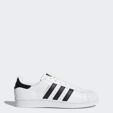 Imagem de adidas Originals Tênis masculino Superstar, Branco/Núcleo preto/branco, 10