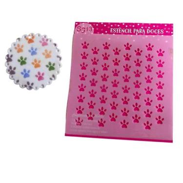 Imagem de SG13 Estêncil patinhas pet para confeitaria e artesanato. - confeitari