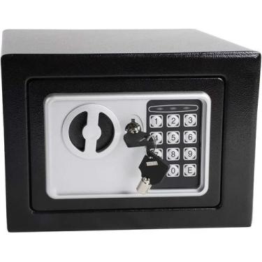 Imagem de Cofre Eletrônico Digital Teclado Com Senha + 2 Chaves