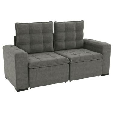 Imagem de Sofá Kappesberg Savana Veludo Deluxe Retrátil e Reclinável, CHUMBO