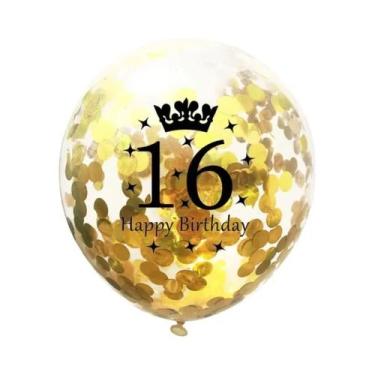 Imagem de Balões De Látex Com Confete Em Forma De Coroa De 12 Polegadas Para Dec
