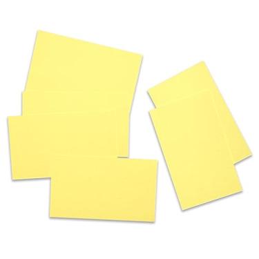 Imagem de ITZAMNA Mini cartolina de 8,9 x 5 cm, 230 g/m², para artesanato, scrapbook, etiqueta, desenho, cartões de notas, pacote com 100 amarelo-limão