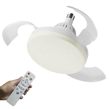 Imagem de Ventilador Teto Retratil Lampada Led 3 Em 1 Iluminaçao Ajustavel Controle Remoto Sol Verao Casa Sala Quarto Apartamento