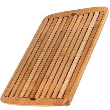 Imagem de Tábua Migalheira Com Bandeja Bambu Cortar Pão Papa Migalhãs - Mimo Sty