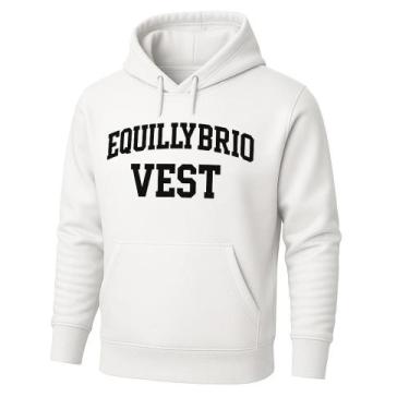 Imagem de Moletom Canguru Equillybrio Vest Com Capuz e Bolso - RC, Branco, G