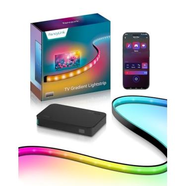 Imagem de Fancylink Retroiluminação de TV com caixa de sincronização HDMI, sincronização de luz de fundo de TV com tela, HDMI 2.0, suporta 4K a 60Hz, faixa de luz LED de TV RGBICCW para TVs de 55 polegadas, 144