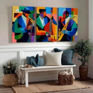 Imagem de Kit 3 Quadros Decorativos Canvas, Arte Para Quarto, Sala, Corredor, 60x90cm, Abstrato