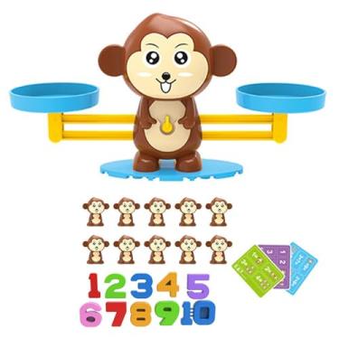 Imagem de Dynwave Jogo de contagem de equilíbrio de macaco, brinquedos educativos pré-escolares, equilíbrio aritmético, brinquedo divertido para crianças de 3 a 5 anos,