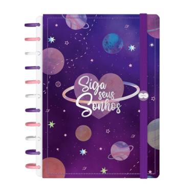 Imagem de Caderno Disco Inteligente Iscool G+ Cosmos Seus Sonhos Roxo