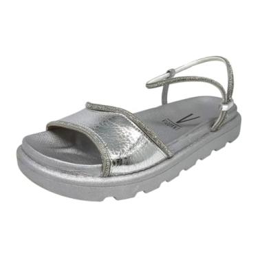 Imagem de Sandália Feminina Papete Metalizada Strass Estilo Vizzano