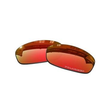 Imagem de Lentes de substituição OOWLIT compatíveis com óculos de sol Oakley Splinter, Fire Polycarbonate Combine8™ Polarized, One Size