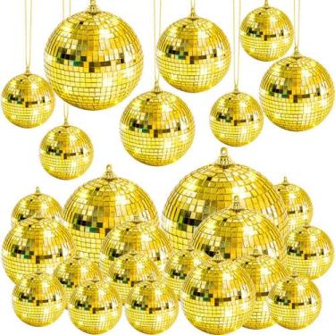 Imagem de Espelho dourado Disco Ball Kepfire pendurado em 17 peças para decoraçã