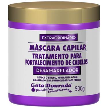 Imagem de Máscara Desamareladora Gota-Dourada Matizador Neutraliza Tons Amarelados e Cabelos Grisalhos 500g
