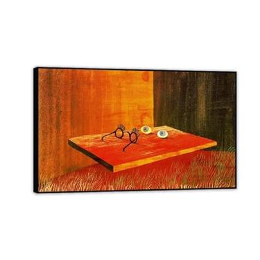 Imagem de Remedios Varo Wall Art Eyes on the table Print on Canvas Surrealism Art Poster Remedios Decoração Arte para Sala de Estar Quarto Decoração de Casa Presente 30x50cm (12x20") Moldura preta