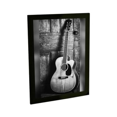 Imagem de Quadro Decorativo Violão Foto Preto E Branco Decoração Poster Quarto Sala