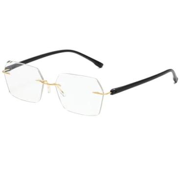 Imagem de Óculos de sol da moda com lentes coloridas UV400, sem armação, estilo punk unissex moderno, para mulheres e homens (dourado)