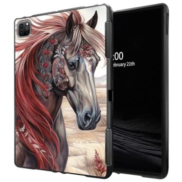 Imagem de Capa para iPad Pro 12.9 iPad 6ª geração/iPad 5ª geração/iPad 4ª geração (12,9 polegadas, modelo 2022/2021/2020) design fino de borracha TPU macia de TPU (poliuretano termoplástico) fosco, corcel com