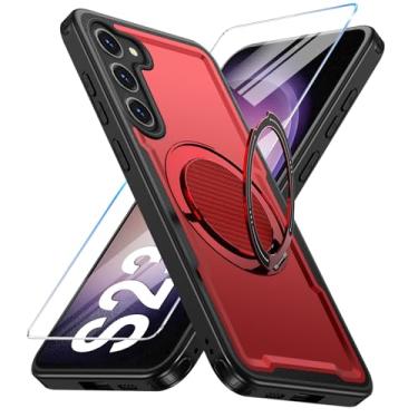 Imagem de Yimer Capa para Samsung Galaxy S23 compatível com Mag-Safe, suporte de anel giratório 360, capa com suporte magnético, capa de telefone à prova de choque de grau militar, com protetor de tela, TPU e