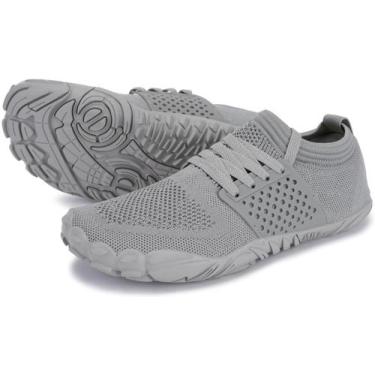 Imagem de Tênis de corrida de trilha Joomra Barefoot Zero Drop femininos cinza 3