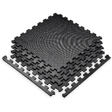 Imagem de Kit 9 Placas Tatame Tapete EVA Preto 50x50x10mm Qualidade Segurança e Conforto Impermeável