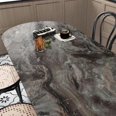 Imagem de Wallercity Papel de contato de mármore marrom/preto descasque e cole bancadas à prova d'água vinil fosco papel de parede de granito para decoração de cozinha e banheiro 40 x 691 cm, papel de contato