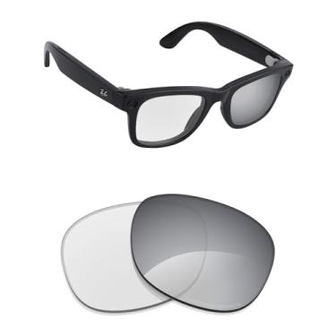 Imagem de Alphax Adapt Lentes de substituição fotocromáticas espelhadas não polarizadas de titânio para óculos de sol Ray-Ban Wayfarer RW4012 53 mm (Gen 2)