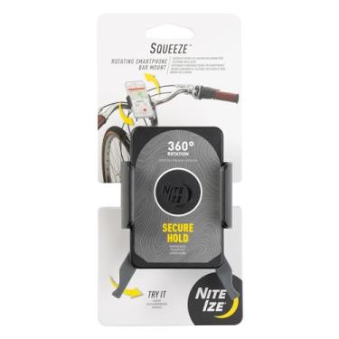 Imagem de Nite Ize Suporte giratório para barra de smartphone Squeeze - Suporte de telefone para guidão de bicicleta - Acessórios para coldre de telefone - Suporte giratório para telefone com alavancas fáceis