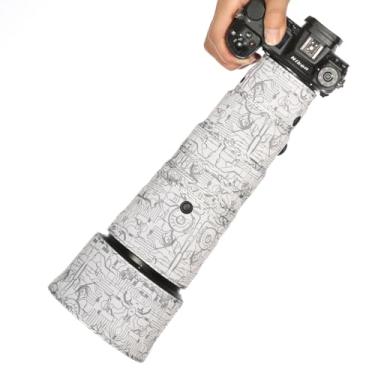 Imagem de CHASING BIRDS Revestimento impermeável de camuflagem de lente para Nikon Z 400 mm f/4.5 VR S capa protetora de lente à prova de chuva versão IV (branco elétrico, com 1,4X TC)
