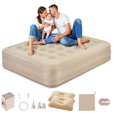 Imagem de Colchão Inflável, Colchão Inflável Casal com Bomba, Cama de Casal Inflável com Carga Máxima de 250 KG, 200 * 150 * 40 CM, Adequado para Casa e Camping