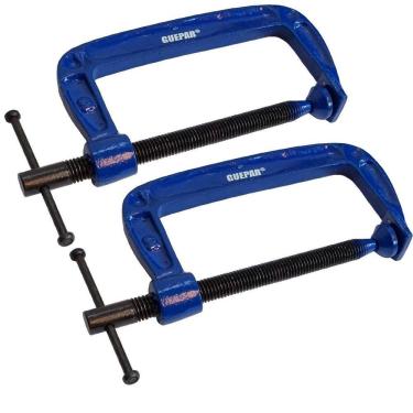 Imagem de Kit 2 Grampo Sargento 125Mm Tipo C 5 Profissional Marceneiro