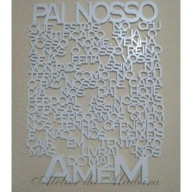 Imagem de Painel Oração Pai Nosso 45x60cm MDF 3mm Pintado - Atelier da Madeira, 