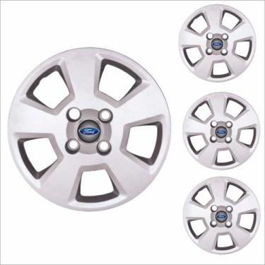 Imagem de Jogo Calota Aro 14 Fiesta Hatch Sedan 2008 à 2012 Ford + Emblema Resin